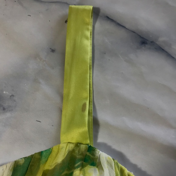 Tahari Arthur S Levine Green Watercolor Silk Dress - Picture 8 of 8